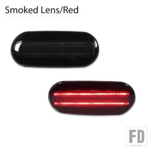 VW ビートル用 レッド リアフェンダー サイドマーカーランプ レッド ドライビングライト/パーキングライトリアサイドマーカーライト - Smoked Lens Red