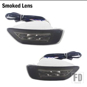 2011年以降のJEEP GRAND CHEROKEE WK2COMPASSDODGE用リアバンパーリフレクターマーカーライトテール/ブレーキリアフォグランプ - Smoke Lens