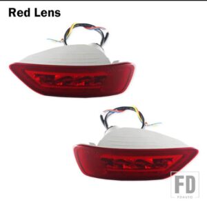 2011年以降のJEEP GRAND CHEROKEE WK2COMPASSDODGE用リアバンパーリフレクターマーカーライトテール/ブレーキリアフォグランプ - Red Lens