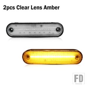 マツダ アンバー/レッド フル LED サイドマーカーライト 1990-2005 ミアータ MX-5 用 ウィンカーライト/ドライビングライトOEM サイドマーカー - Clear Lens Amber