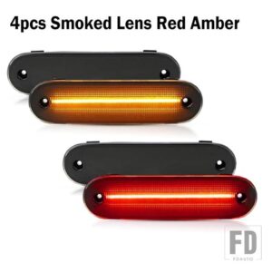 マツダ アンバー/レッド フル LED サイドマーカーライト 1990-2005 ミアータ MX-5 用 ウィンカーライト/ドライビングライトOEM サイドマーカー - 4pc Amber Red