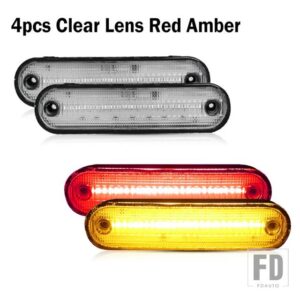 マツダ アンバー/レッド フル LED サイドマーカーライト 1990-2005 ミアータ MX-5 用 ウィンカーライト/ドライビングライトOEM サイドマーカー - 4PC Amber Red2