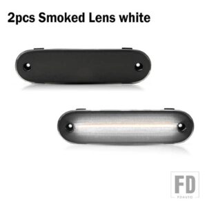 マツダ アンバー/レッド フル LED サイドマーカーライト 1990-2005 ミアータ MX-5 用 ウィンカーライト/ドライビングライトOEM サイドマーカー - Smoked Lens White