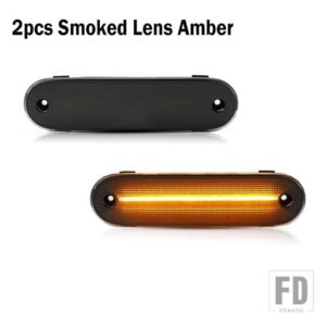 マツダ アンバー/レッド フル LED サイドマーカーライト 1990-2005 ミアータ MX-5 用 ウィンカーライト/ドライビングライトOEM サイドマーカー - Smoked lens Amber