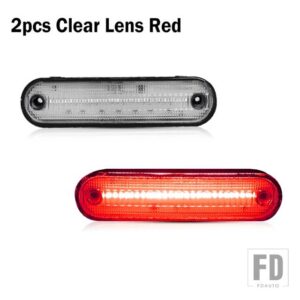 マツダ アンバー/レッド フル LED サイドマーカーライト 1990-2005 ミアータ MX-5 用 ウィンカーライト/ドライビングライトOEM サイドマーカー - Clear Lens Red