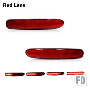 ミニクーパー BMW CLUBMAN R55用 LEDバンパーリフレクターライトはテールブレーキリアフォグランプウィンカーライト機能 - Red Lens