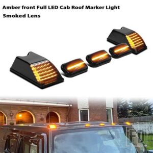 セット ブラックアウト スモークレンズ キャブルーフマーカーライトハウジング 2003-2009 ハマー H2 SUV/SUT - 5PC Smoked Amber