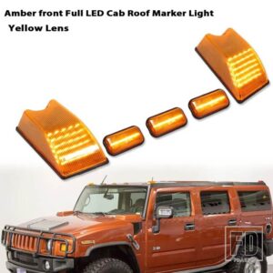 セット ブラックアウト スモークレンズ キャブルーフマーカーライトハウジング 2003-2009 ハマー H2 SUV/SUT - 5pc Amber