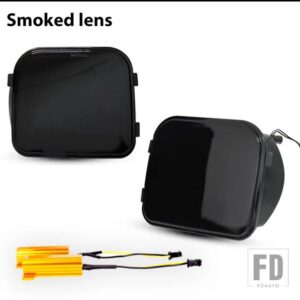 スイッチバック アンバーイエロー LED フロントウィンカーランプ 2006-2010 ハマー H3 H3T キセノンホワイト LED デイタイムランニングライト - Smoke Lens