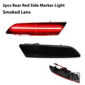 2PCS アンバーイエローフロントサイドマーカー LED ライト 2004-2008 クライスラー クロスファイア フロントバンパー ウィンカーランプアセンブ - 2pc Rear Red Smoke