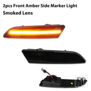 2PCS アンバーイエローフロントサイドマーカー LED ライト 2004-2008 クライスラー クロスファイア フロントバンパー ウィンカーランプアセンブ - 2pc Front Amber4