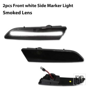 2PCS アンバーイエローフロントサイドマーカー LED ライト 2004-2008 クライスラー クロスファイア フロントバンパー ウィンカーランプアセンブ - 2pc Front white