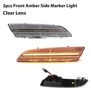 2PCS アンバーイエローフロントサイドマーカー LED ライト 2004-2008 クライスラー クロスファイア フロントバンパー ウィンカーランプアセンブ - 2pc Front amber