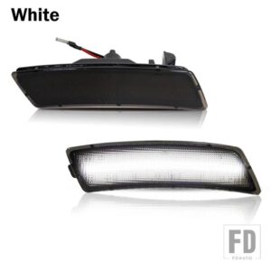 VW アンバー/ホワイト フル LED フロントサイドマーカーライト 2018年以降 ティグアンビートル 2012-2019 パーキング/ドライビングラ - White