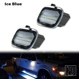 フォード 2017-2022年式FシリーズF-150 F-250 F-350 F-450牽引ミラーパドルライト対応2個 - Ice Blue