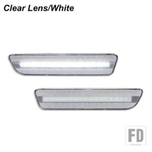 フォード マスタング T10 レッド フル LED リアサイドマーカーライトアクセサリーOEM 4R3Z15A201BA バックサイドマーカーランプ 05-09 と交換 - Clear Lens White