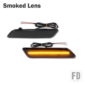 クライスラー セブリング セダン コンバーチブル用 アンバー フロントバンパー サイドマーカー LED ライト ランプ ウィンカーライト/クリアラン - Smoked Lens