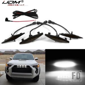 トヨタ 4点セット スモークレンズ アンバーホワイト フロントグリルライトキット 2014-2019年式 4RUNNER TRD PROグリル用 12V付属 - 6000k white