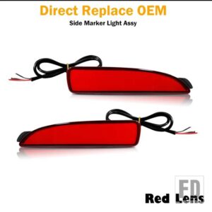 マツダ 04-08 3 セダン/ハッチ リアサイドマーカーライト 5 6 LED バンパーリフレクターライト テールブレーキウィンカー用 - Red Lens
