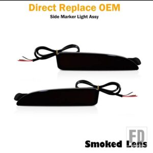 マツダ 04-08 3 セダン/ハッチ リアサイドマーカーライト 5 6 LED バンパーリフレクターライト テールブレーキウィンカー用 - Smoked Lens