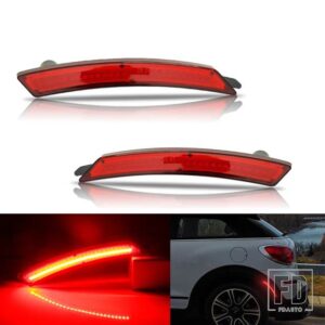 ミニクーパー リア/フロント LED サイドマーカーライト サイドリピーターランプ ウィンカーライト LED パネルランプ R55 R56 R57 R58 R59 R60 - 2pc Red Lens