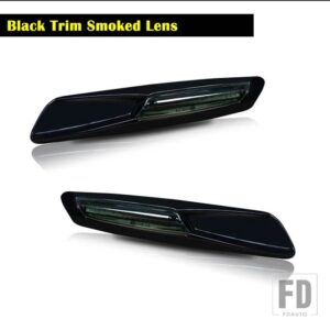 BMW アンバー LED サイドマーカーライト 1 3 5シリーズ E81 E82 F30 E90 E91 E92 E93 E46 E60 E61 用 F10 ウィンカーライト用 - Glossy Black