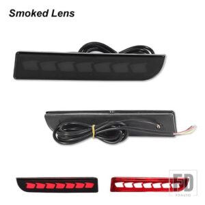 三菱 ランサーエボリューションX アウトランダー用 LEDリアバンパーライト テールリフレクター シーケンシャルウィンカーライト ブレーキランプ - Smoked Lens B