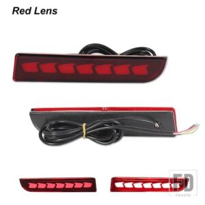 三菱 ランサーエボリューションX アウトランダー用 LEDリアバンパーライト テールリフレクター シーケンシャルウィンカーライト ブレーキランプ - Red Lens B