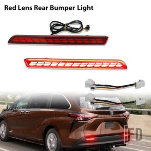 トヨタ シエナ 2021 2022 3-IN-1 機能 12V LED リアサイドライト バンパーライト ブレーキライト ダイナミックウィンカーリフレクター 2個 - 2pc Rear Bumper2