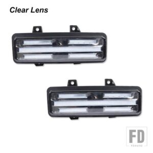 シボレー GMC バン ジミー ピックアップトラック用 フロントバンパー シーケンシャル アンバー ウィンカー ライト アセンブリ ホワイト LED DR - Clear Lens
