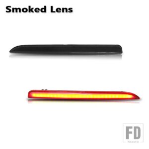 フォード テールライトスタイル レッド 3D オプティック LED リアバンパーリフレクター ドライビングテールブレーキライト 2016-2017 エクスプ - Smoked Lens
