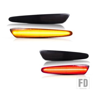 シボレー アンバー/レッド LED サイドマーカーライト コルベット C6 ウィンカーライト/ドライビングライトOEM サイドマーカーランプ 05-13 - 4pcs Amber Red