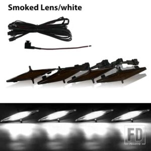 トヨタ 4RUNNER TRD PRO GRILLE TUNDRA フロントグリルライト ランニング/ポジションライト用 4個 フードバルジ グリルライトの後ろ - Smoked Lens White
