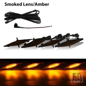 トヨタ 4RUNNER TRD PRO GRILLE TUNDRA フロントグリルライト ランニング/ポジションライト用 4個 フードバルジ グリルライトの後ろ - Smoked lens Amber