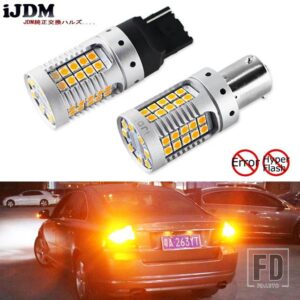 自動車用 7440 LED ハイパーフラッシュなし アンバーイエロー 48-SMD 3030 LED T20 W21W 1156 7507 BAU15S LEDバルブ ウィンカーライトCANBUS用 - 1156(BA15S)(P21W)