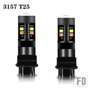 デュアルカラー 1157 BAY15D P21/5W LED T20 7443 W21/5W LEDバルブ T25 3157 P27/7W 自動車用 DRL ウィンカーランプ オートライトバルブ 12V - 3157 T25