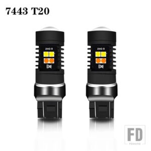 デュアルカラー 1157 BAY15D P21/5W LED T20 7443 W21/5W LEDバルブ T25 3157 P27/7W 自動車用 DRL ウィンカーランプ オートライトバルブ 12V - 7443 T20