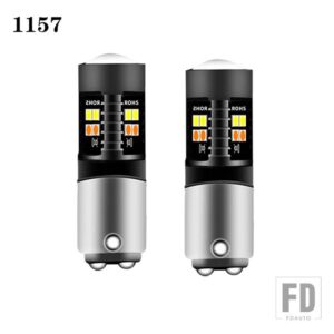 デュアルカラー 1157 BAY15D P21/5W LED T20 7443 W21/5W LEDバルブ T25 3157 P27/7W 自動車用 DRL ウィンカーランプ オートライトバルブ 12V - 1157 BAY15D