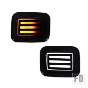 2005-2009 ハマー H2 LED バンパーリフレクターライト テールブレーキリアフォグランプウィンカーライト機能 2個 赤 3157 - Front Bumper