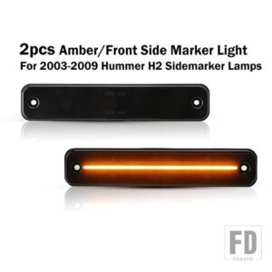 2005-2009 ハマー H2 LED バンパーリフレクターライト テールブレーキリアフォグランプウィンカーライト機能 2個 赤 3157 - 2pc amber Front