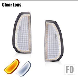 トヨタ タンドラ スーパーデューティ用 スイッチバック LED サイドミラーマーカーランプ 2個 ホワイト LED パーキングライトアンバー LED ウィ - Clear Lens