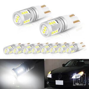 W5W LED T10 CANBUS 自動車用 ランプ 168 194 ウィンカー パーキングライト サイドマーカーライト バックアップ リバースライト 12V-32V - White
