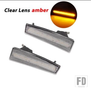 ジープ 2個 アンバーイエロー T10 12V サイドマーカー LED ライト チェロキー リバティ KK 2008-2012 フロントバンパー ウィンカーランプ用 ホ - Clear Lens Amber