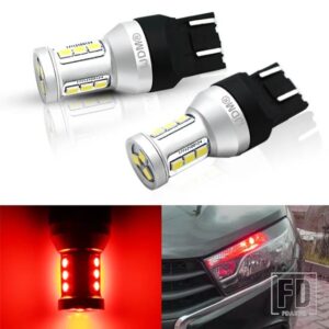 2個 T20 7440 W21W 7441 7443 7444 W21/5W LED電球 LADA ディメンションライト用 超高輝度 ホワイト アンバー レッド DC12-24V - Red