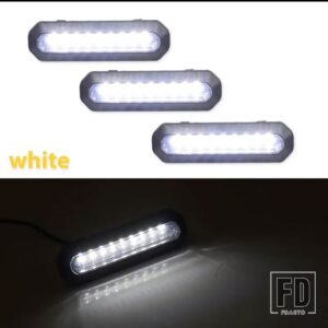 フォード 3点セット ライト スモークレンズ アンバー LED フロントグリルインサート ブロンコ アクセサリー OEM グリルランプキット ワイヤーハ - Smoked white