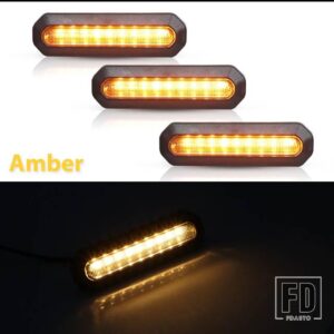 フォード 3点セット ライト スモークレンズ アンバー LED フロントグリルインサート ブロンコ アクセサリー OEM グリルランプキット ワイヤーハ - Smoked Amber
