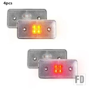 メルセデスベンツ W463 Gクラス G500 G550 G55 G63 AMG 2002-2014 フロントアンバーリアレッドLEDサイドマーカーバンパーリピーターライトラン - Clear Amber Red