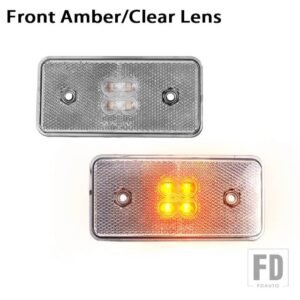 メルセデスベンツ W463 Gクラス G500 G550 G55 G63 AMG 2002-2014 フロントアンバーリアレッドLEDサイドマーカーバンパーリピーターライトラン - Amber Clear Lens