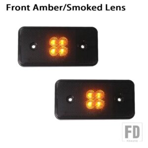 メルセデスベンツ W463 Gクラス G500 G550 G55 G63 AMG 2002-2014 フロントアンバーリアレッドLEDサイドマーカーバンパーリピーターライトラン - Amber Smoked Lens