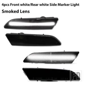 4PCS LEDサイドマーカーライトバンパーフロントアンバー＆リアレッドウィンカーライト2004-07 -2008 クライスラークロスファイア用 - 4pc Front Rear5